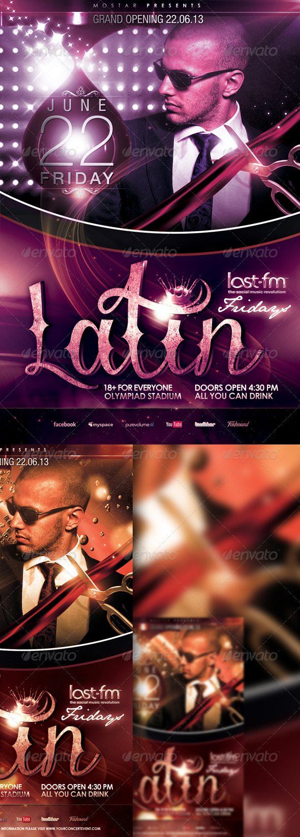 Latin Event Flyer Template - Clubs & Parties Events