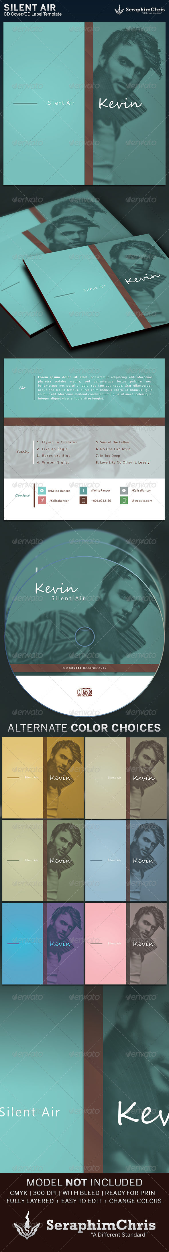 Silent Air: CD Cover Artwork Template - CD & DVD Artwork Print Templates