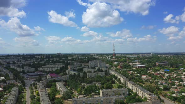 Aerial View Of The City Nikopol, Ukraine alt