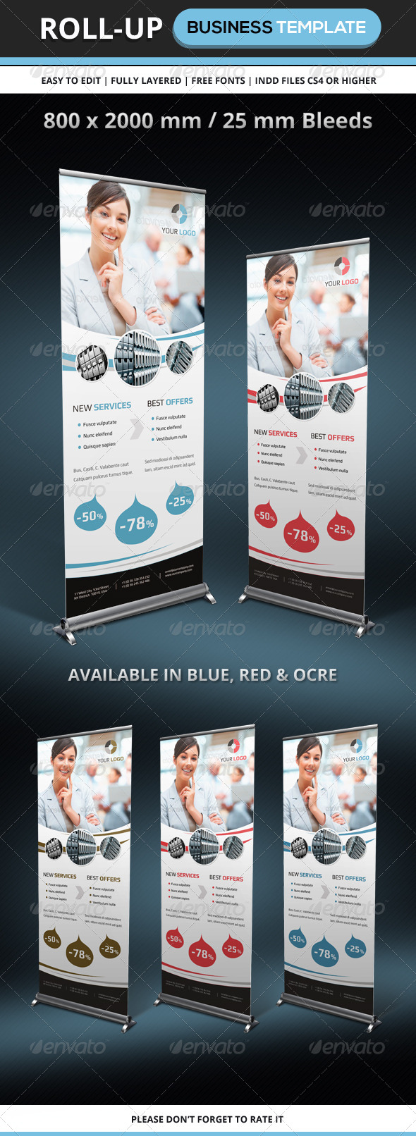 Corporate & Business Rollup Template - Signage Print Templates