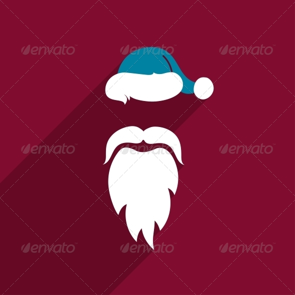 Flat Design Santa Claus Face - Christmas Seasons/Holidays
