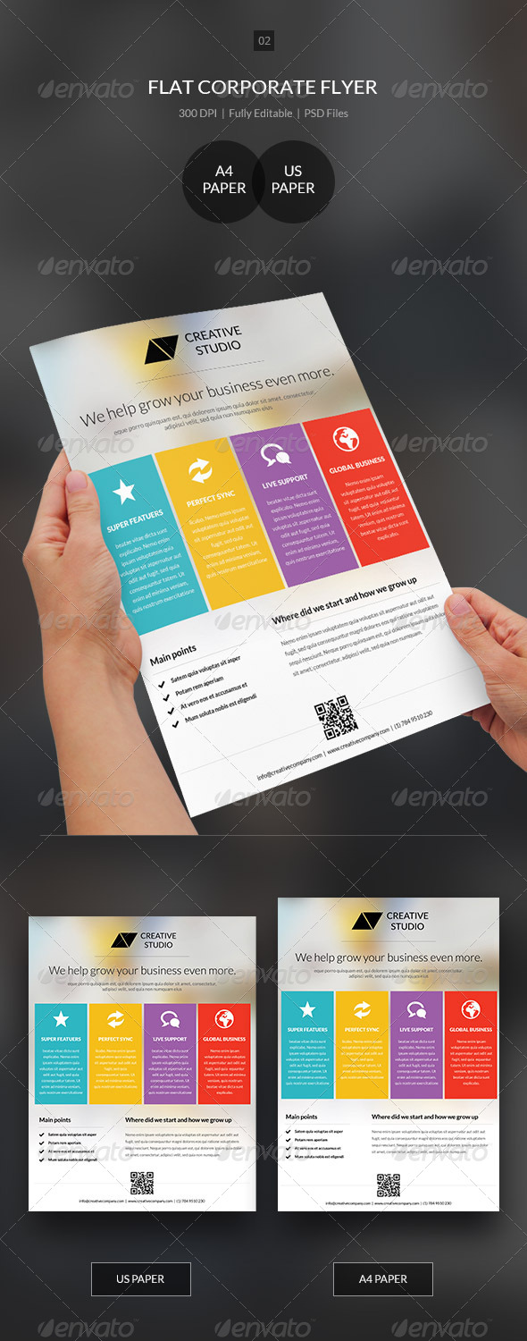 Flat Corporate Flyer - 02 - Corporate Flyers