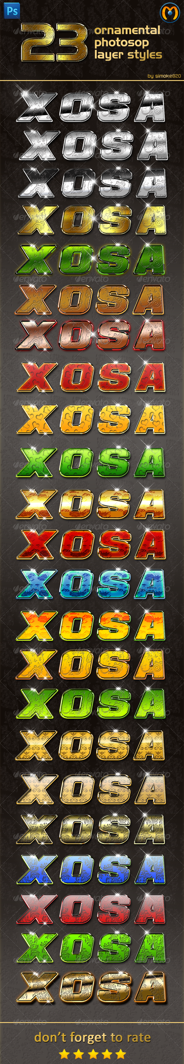 Ornamental Layer Styles - Text Effects Styles