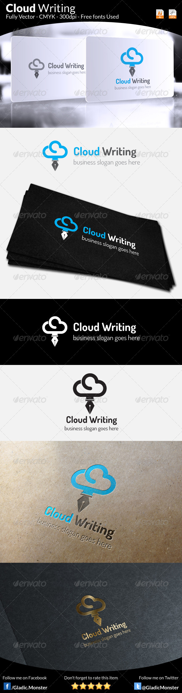 Cloud Writing Logo - Symbols Logo Templates