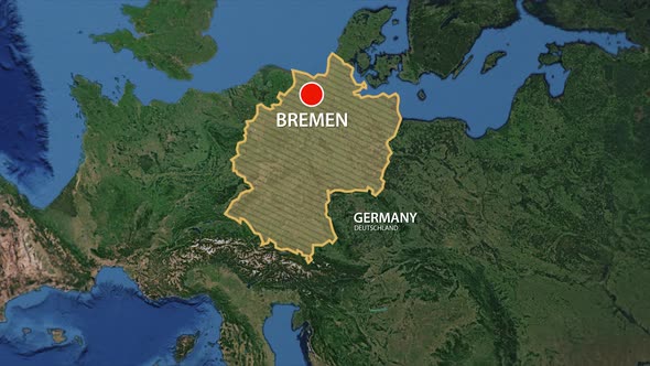 Geolocation of the city of Bremen on the map