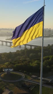 Vertical Video National Flag of Ukraine By Day alt