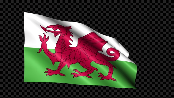 Wales Flag Blowing In The Wind alt