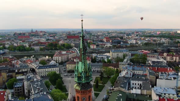 Rynek Podgorski square and St. Joseph's Church in Cracow, Krakow, Poland, Polska alt