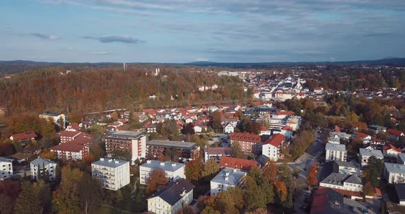 View of nature and the city of Bad Tolz alt