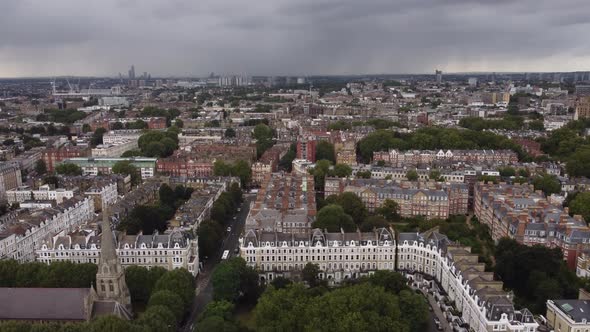 Drone View of Kensington From St Luke's Earls Court in London