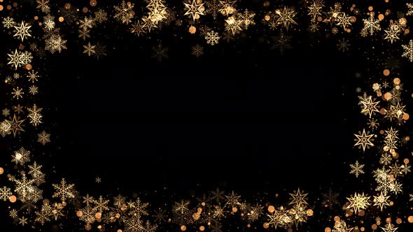 Christmas Snowflakes Frame with Lights