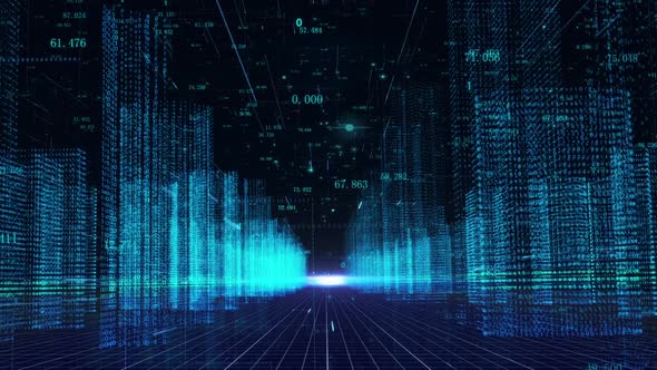 Future Science Fiction Particle Digital Holography Smart City Street Shuttle alt