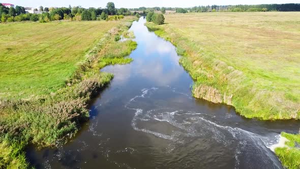 Drone Aerial View River Nature