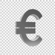 Silver Euro Symbol Seamless Rotate