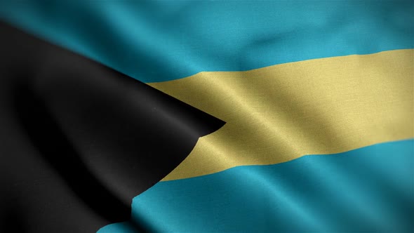 Bahamas Flag Closeup Blowing In Wind alt