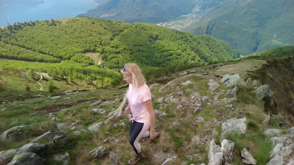 Woman Trekking on Cardada Cimetta Top alt