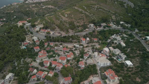 Aerial View of the Town of Krvavica in Croatia