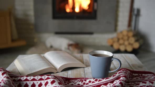 Hygge Concept with Open Book