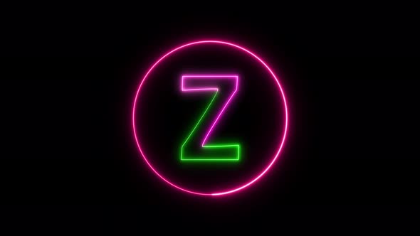 Glowing neon font. pink and green color glowing neon letter. Vd 1327