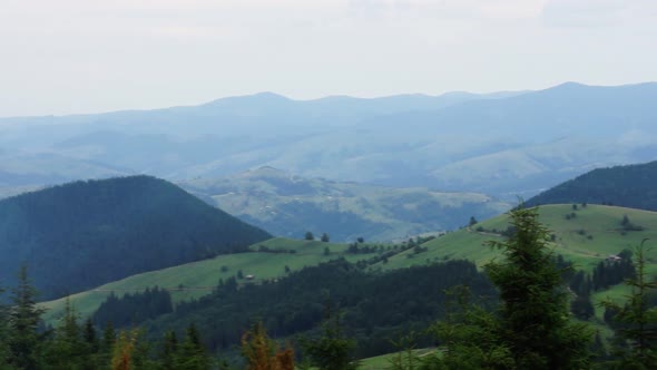 Carpatian Mountain under cloudy sky