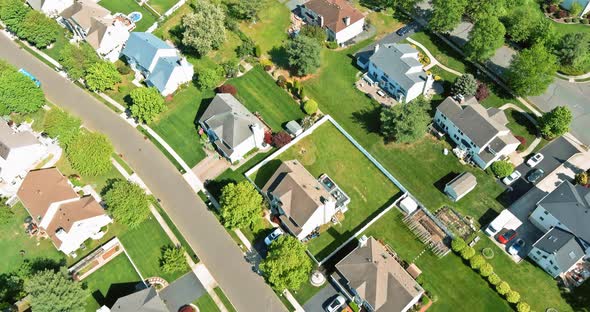 Aerial View Roofs of the Near a River Town Houses East Brunswick in the Urban Landscape of a Small alt