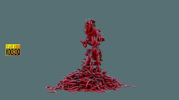 3d Red Peppers Dance