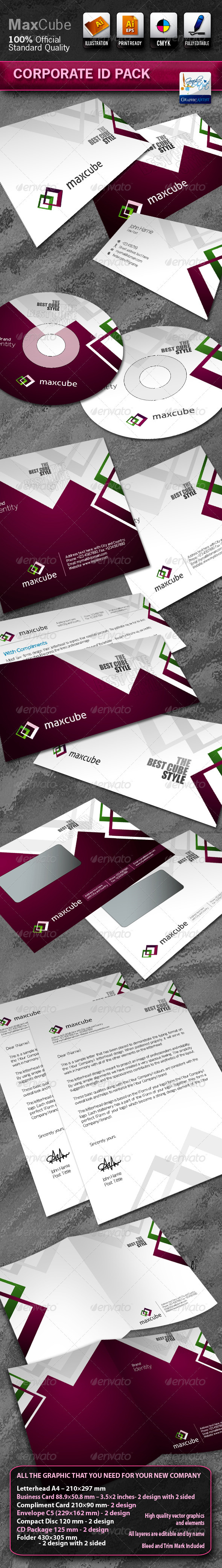 MaxCube Business Corporate ID Pack With Logo - Stationery Print Templates