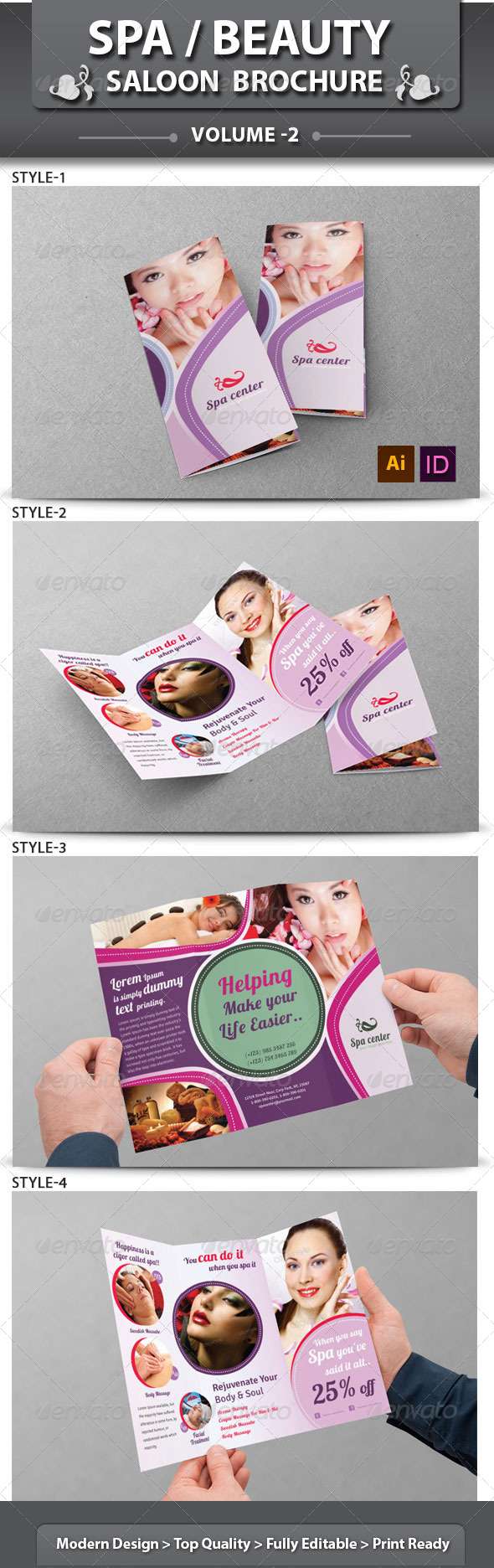 Spa & Beauty Saloon Tri-fold Brochure | Volume 7 - Corporate Brochures