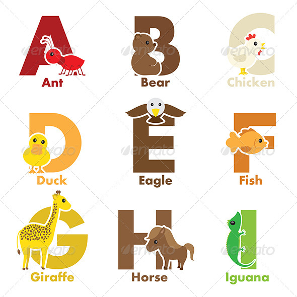 Alphabet Animals - Monsters Characters
