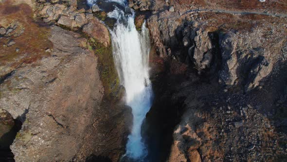 Aerial View of Dynjandi Falls Westfjords Iceland alt