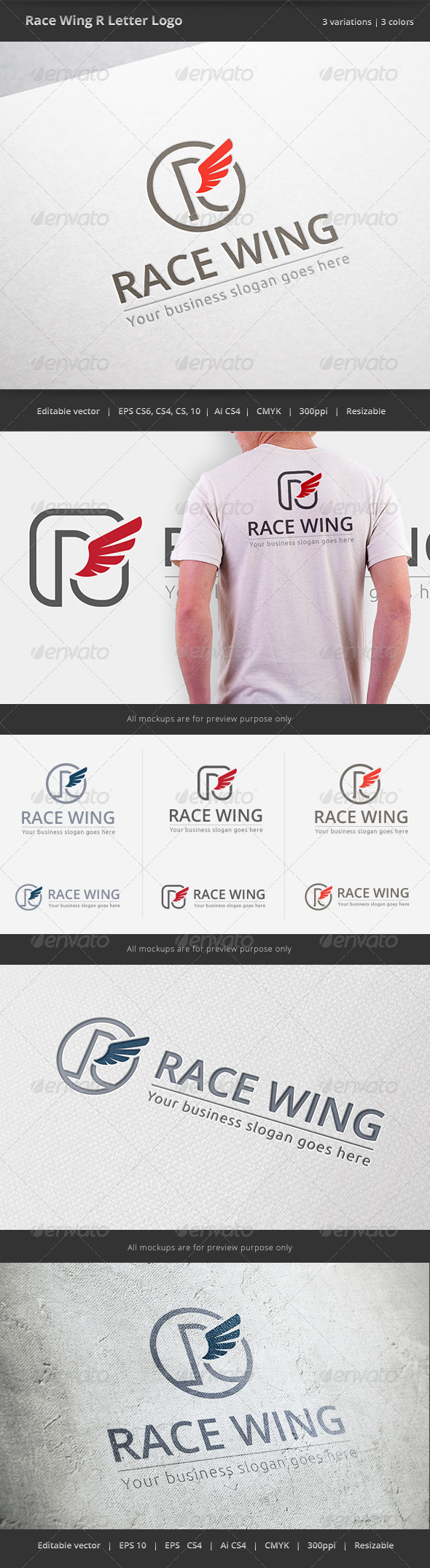 Race Wing R Letter Logo - Letters Logo Templates