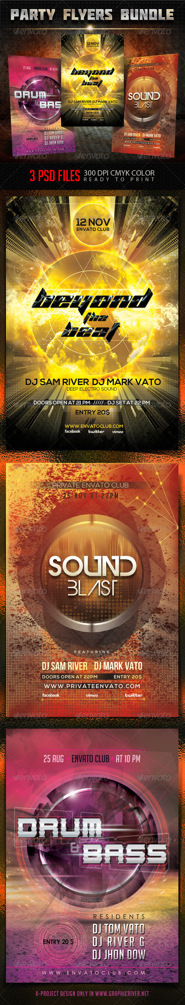 Party Flyers Bundle - Clubs & Parties Events