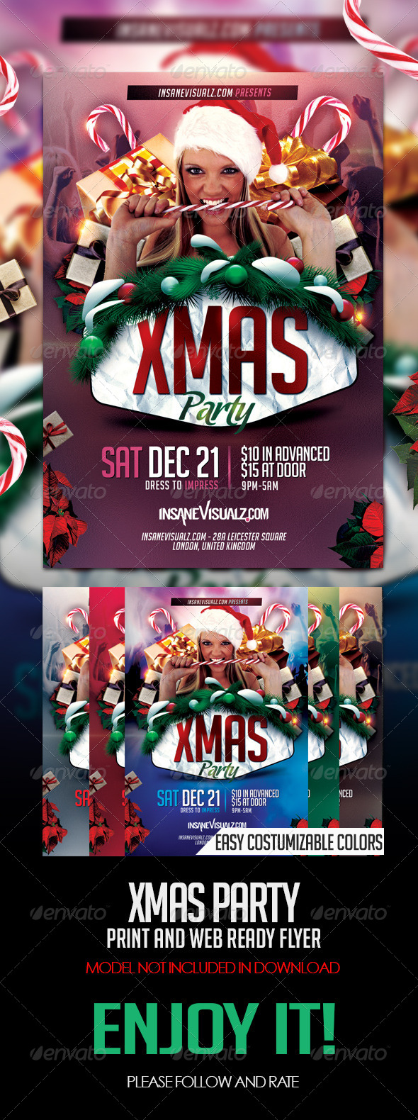Xmas Party PSD Flyer - Flyers Print Templates