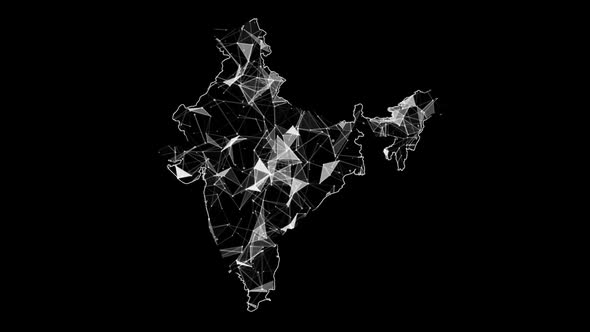 Abstract White Plexus Network In India Map alt