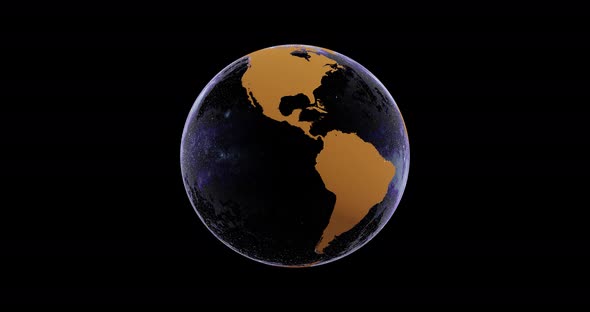 Globe Icon with Smooth Shadows and White Map of the Continents of the World