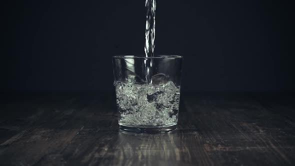 Clean Water Is Beautifully Poured Into a Glass