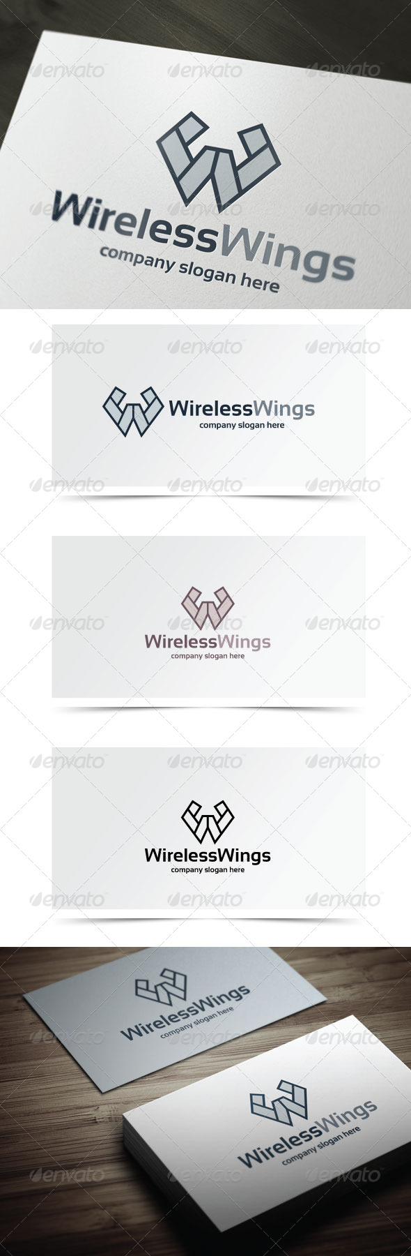 Wireless Wings - Letters Logo Templates