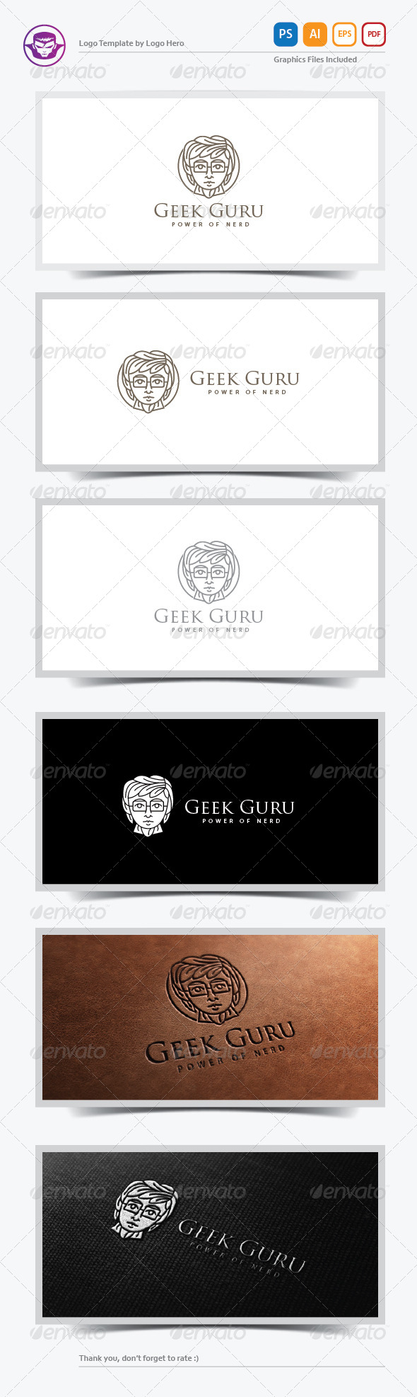 Geek Guru Logo Template - Humans Logo Templates
