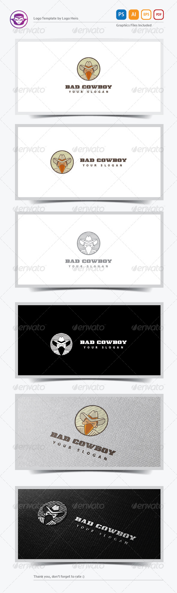 Bad Cowboy Logo Template - Humans Logo Templates