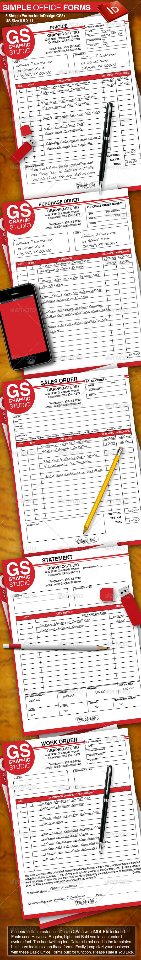 Simple Basic forms - Proposals & Invoices Stationery