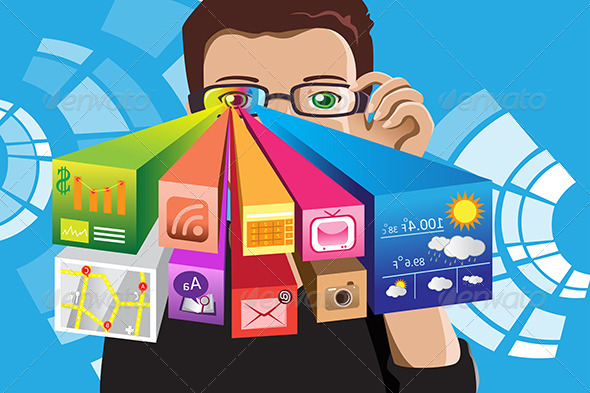 Futuristic Technology Man - Technology Conceptual