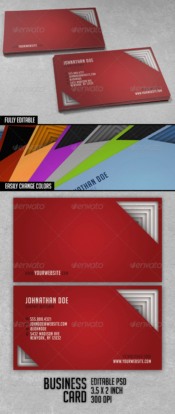 3D Paper Stack Business Card - Business Cards Print Templates