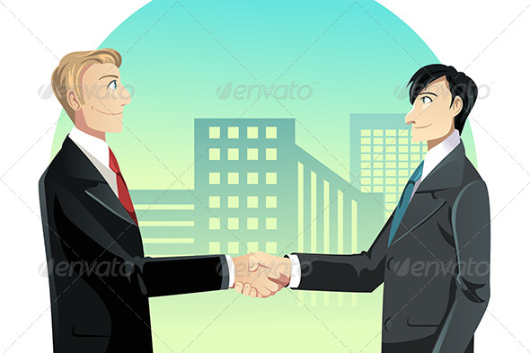 Businessmen Shaking Hands - Business Conceptual