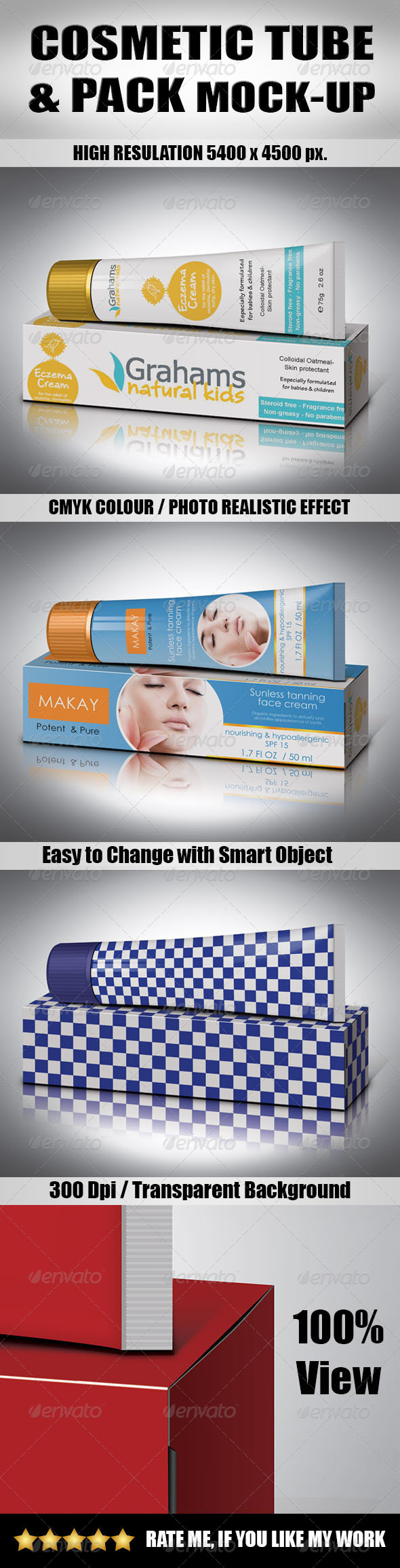 Cosmetic Tube & Pack Mock-Up - Product Mock-Ups Graphics