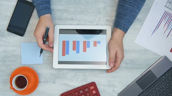 Financial Data Analytics On Digital Tablet Screen.