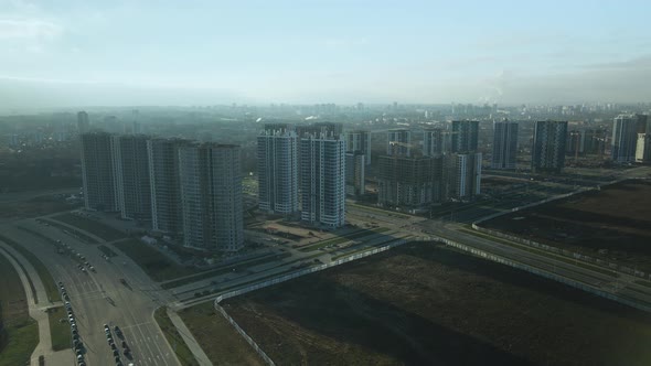 Construction site. Construction of modern multi-storey buildings alt