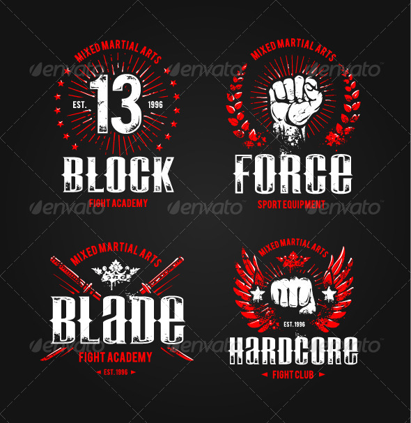 Grunge Fighting Prints - Vectors