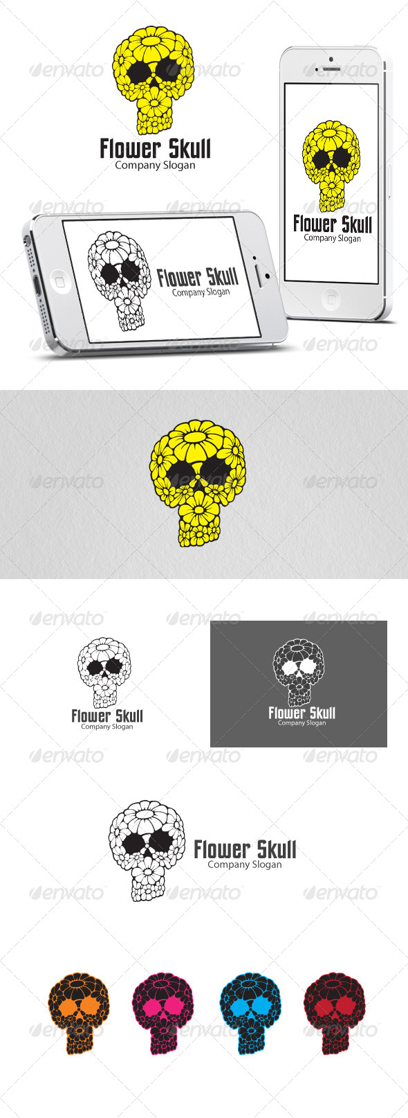 Flower Skull - Cool Logo - Humans Logo Templates