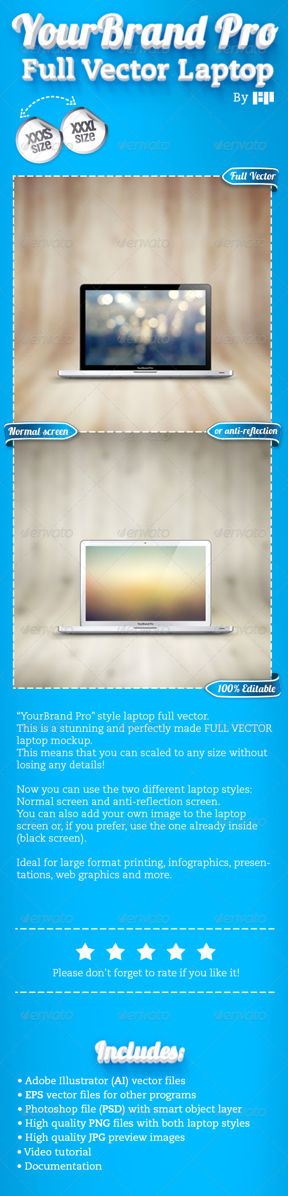 YourBrand Pro Style Vector Laptop - Computers Technology