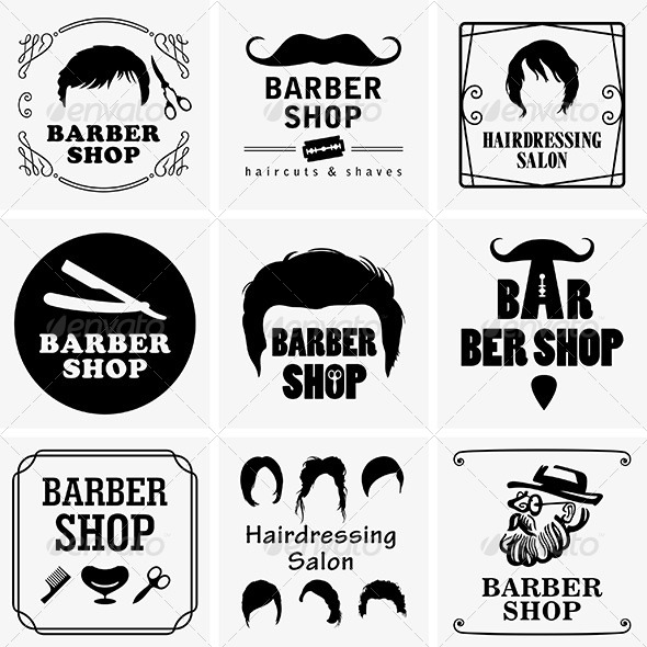 Barbershop Graphics - Decorative Symbols Decorative